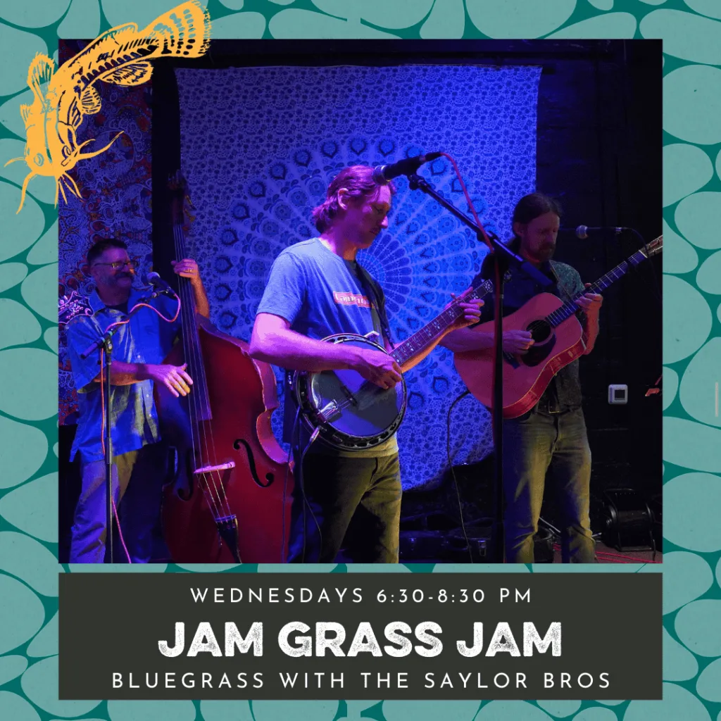 Bluegrass Wednesday at French Broad River Brewery flyer for the event every wednesday 6:30-8:30 pm